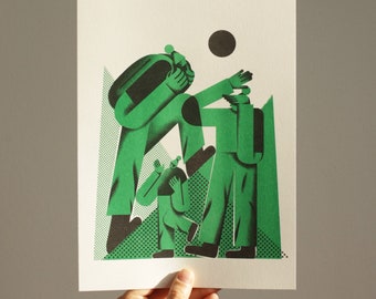 Zenith - Originele 2 kleuren A4 risograph print