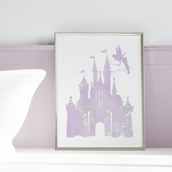 Princess Castle Wall Art Purple Princess Nursery Wall Etsy