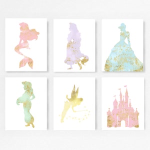 Princess kids room, Princess wall art, Princess Nursery, Baby shower, Princess room, Little girls room, Princess décor, Princess baby shower