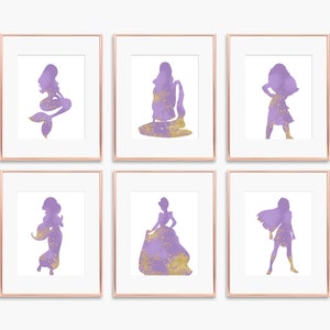 Princess wall art, Purple girls decor, Princess Nursery, Baby shower, Princess room decor, Little girls room, Princess baby shower | Digital