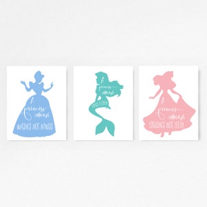 Princess, Princess wall art, Princess Nursery, Baby shower, Princess room, Little girls room, Princess décor, Princess washroom, bathroom