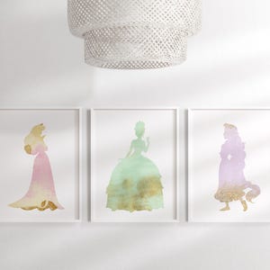 Princess wall art | Pink gallery wall  Pink and Gold| Wall art | Princess Nursery | Wall Decor | Digital prints | Art prints | Printable art