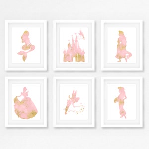 Principessa oro rosa, stampa principessa, cameretta principessa, baby shower, stanza principessa, stanza bambine, arredamento principessa, baby shower principessa