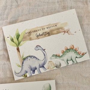 Geburtstagseinladung Dinos I Geburtstagseinladung Dinosaurier I  Set Einladungskarten Kindergeburtstag