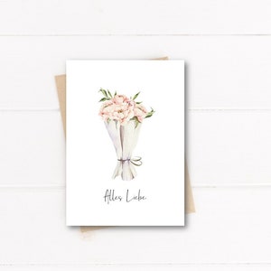 Postal todo amor / tarjeta flores / tarjeta de felicitación / tarjeta / nacimiento / amigos / amistad