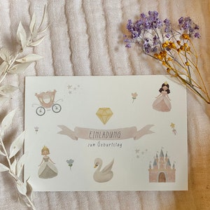 Geburtstagseinladung Prinzessin I Prinzessin Mädchen Set Einladungskarten Kindergeburtstag