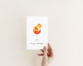 Birthday greeting card / Happy Birthday card / Aperol birthday card