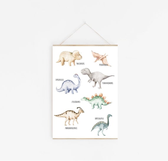 Poster Dinosaurier I Dino Poster I Kinderzimmerposter I Poster Jungs I Poster Tiere I Geschenk Junge