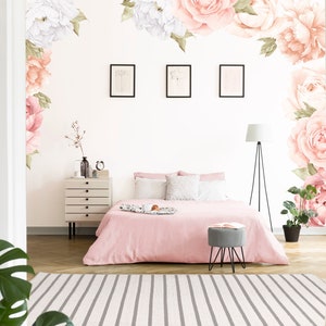 Peach Peony & Rose Wall Decals