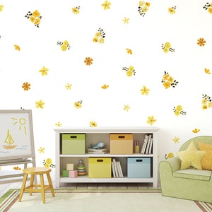 Yellow Floral Wall Decals