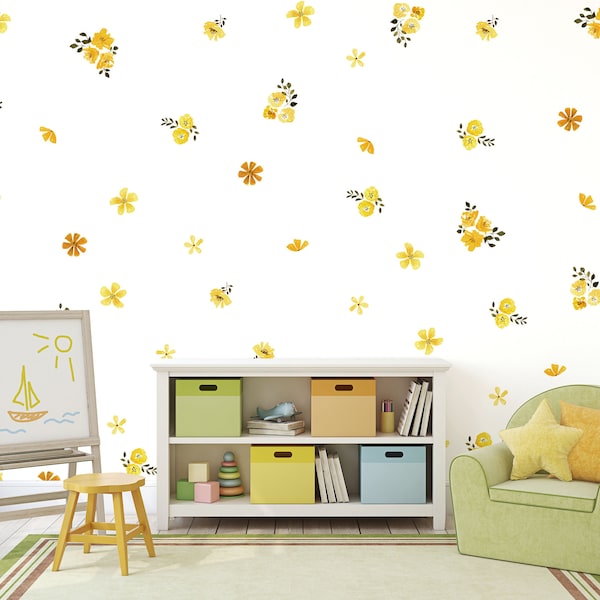 Floral Wall Decals Etsy