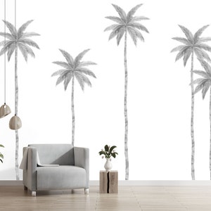 Palm Tree Grey Large Wall Decals | Grey Colour Palm Tree Wall Decals