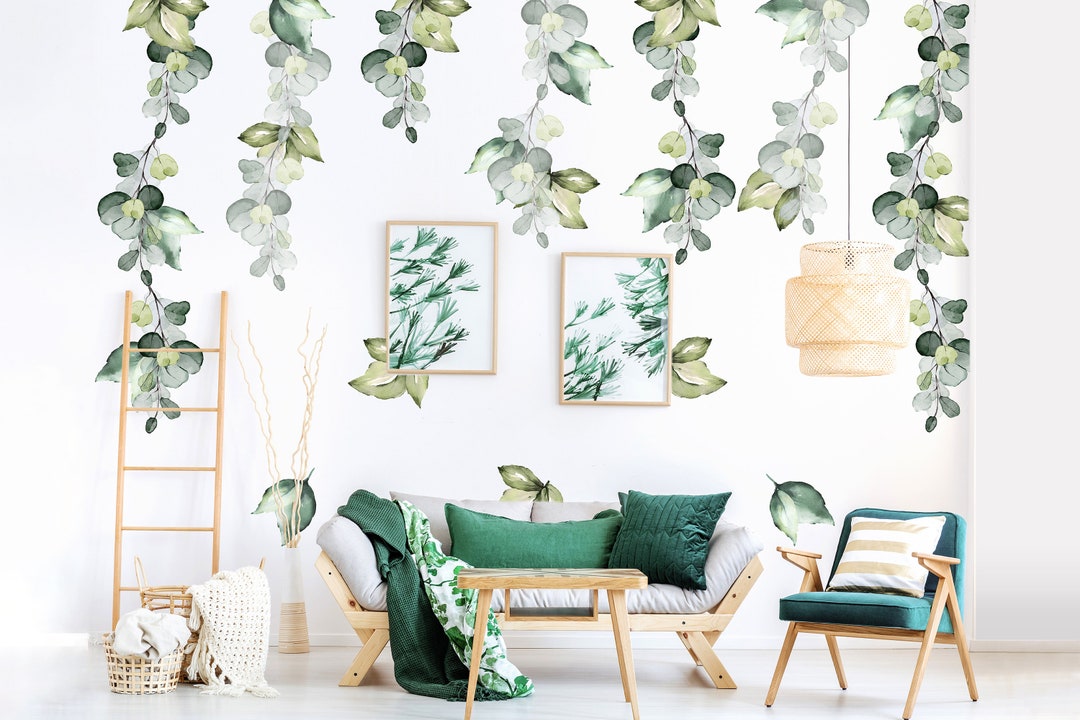Green Foliage Wall Decal Set Etsy