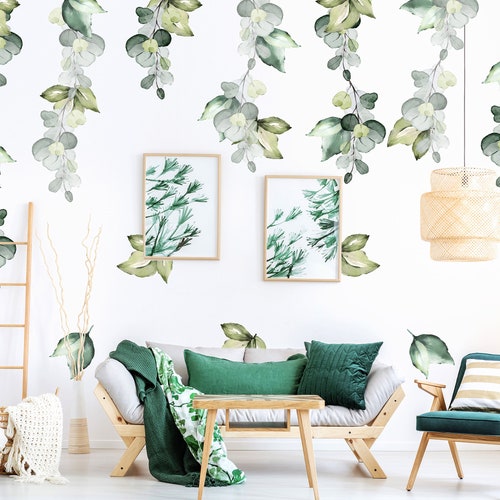 Green Foliage Wall Decal Set - Etsy