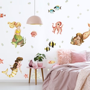 Calcomanías de pared de sirenas