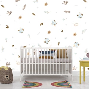 Watercolor Floral Pattern - B - Wall Decal Set  | April Patterns | Removable Fabric Wall Decals