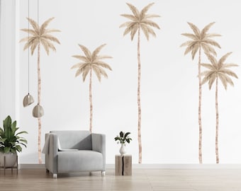 Palm Tree Beige Large Wall Decals | Beige Colour Palm Tree Wall Decals
