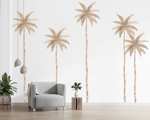 Palm Tree Beige Large Wall Decals Beige Colour Palm Tree Wall