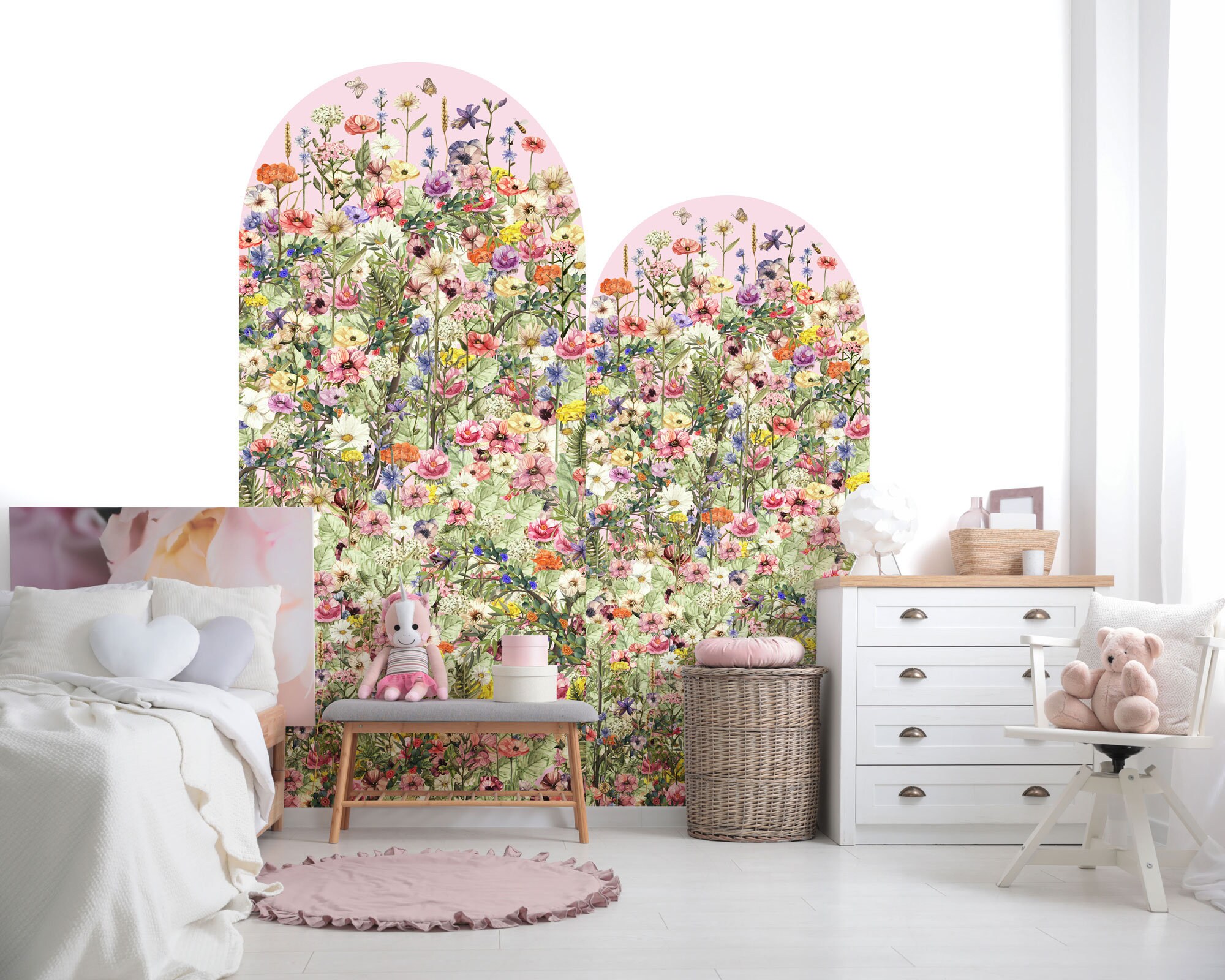 Wildblumen Doppelbogen Wandtattoo