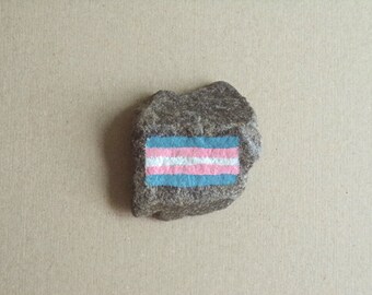 Transgender Pride Painted Rock