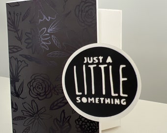 Handmade Black Floral Gift Card Holder | Embossed Greeting Card