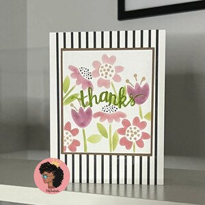 Danke || Vielen Dank || Grußkarten || Florale Muster || Nadelstreifen || schwarz und weiß