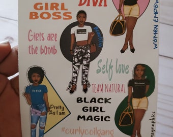 Black girl magic stickers || Planners || Scrapbook || Notebook decor || Journal || Waterproof stickers || African American || Inspirational