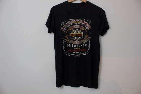 Unisex Vintage 1987 3D Emblem Harley Davidson T-Sh