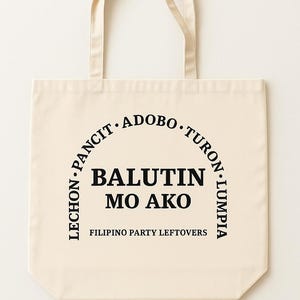 Reusable Canvas tote. Eco bag. Filipino Leftover tote