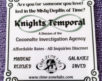 T-ZL Knights Temporal Sticker-Made in USA-waterbottle-laptop-notebook-windows-cup-phone-door-clipboard-mirror-water/weatherproof