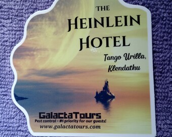GalactaTours Galactic Travel Luggage Stickers-Heinlein Hotel Klendathu-MADE IN USA-waterfles-laptop-telefoon-notebooks-klembord