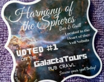 Sticker - Ultimate Galactic Pub Crawl - Harmony of the Spheres - Downtown Veil Nebula - Gratis verzending