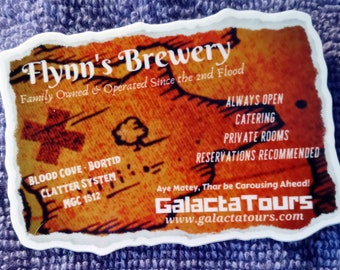 Sticker - Ultimate Galactic Pub Crawl - Flynn's Brewery - NGC 1512 Galaxy - Gratis verzending