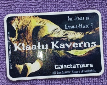 Klaatu Kaverns - Klaatu Barada Nikto - Day the Earth Stood Still - Intergalactische tijdreizen souvenir sticker