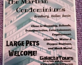 Martian Condominiums-Bradbury Chronicles-The Place to Stay on Mars-Space Travel-Luggage-water bottle-laptop decal-sticker-outer space