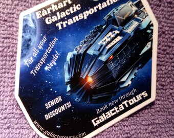 GalactaTours Galactic Travel Luggage Stickers-MADE IN USA-Earhart Galactic Transportation-waterfles-laptop-telefoon-notebooks