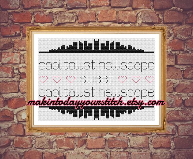 Hellscape Pattern Capitalist Hellscape - Cross Stitch Pattern Digital Download Only - Etsy