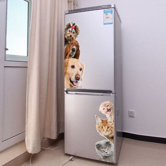 Dogs Cats 3d Wall Sticker Funny Door Window Wardrobe Fridge Etsy