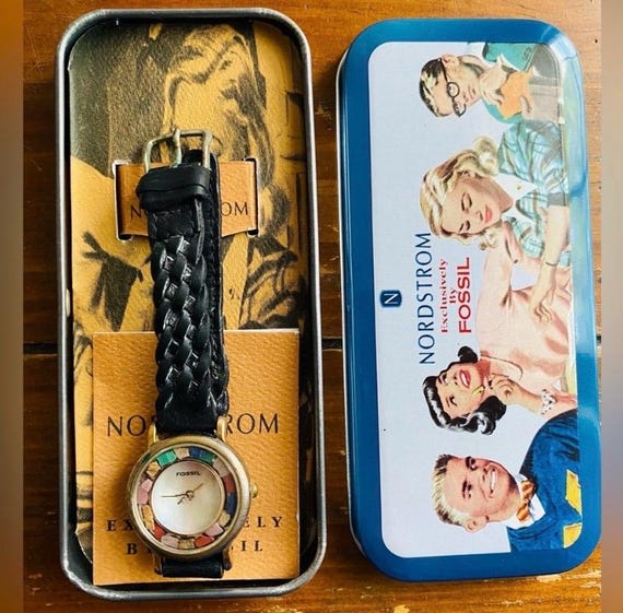 1994 Fossil Multi-Color Stone Mother of Pearl Wat… - image 6