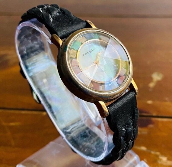1994 Fossil Multi-Color Stone Mother of Pearl Wat… - image 5