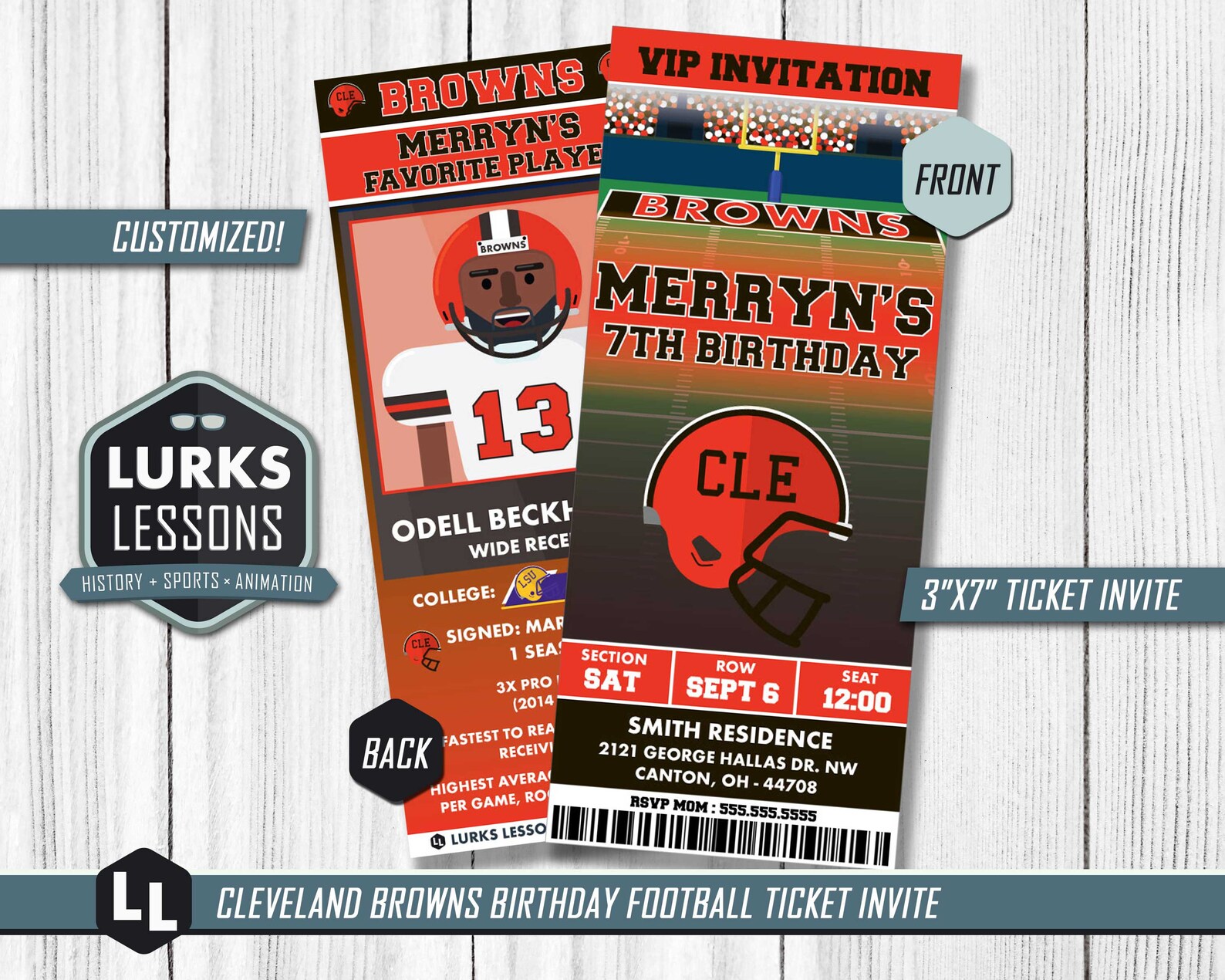 Cleveland Browns Birthday Ticket Invite Etsy