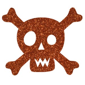 Skull & Crossbones Iron On Decal: Halloween Costume Shirt Patch