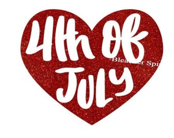 4th Of July Heart Iron On Decal, Independence Day Decal, DIY Crafts, Fourth Of July TShirt Design, Patriotic Decals, Applique, DIY Iron On