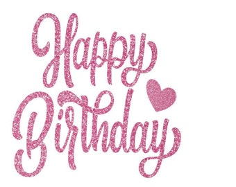 Happy Birthday Iron On Decal: Glitter Party Shirt Transfer