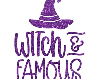 Witch & Famous Halloween Iron On Decal - DIY T-Shirt Transfer