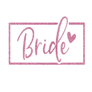 Bride Iron On Decal, Wedding Bridal Graphic Tshirt Vinyl Patch Applique, Iron on Bride Word, DIY Wedding, Iron-On Most Item, Pick Size Color