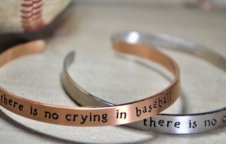 Baseball Cuff Bracelet There/'s No Crying In Baseball