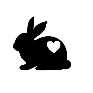 Bunny Silhouette Heart Iron On Decal, Easter Vinyl Transfer for Shirts, Hoodies & Accessories, DIY Patch for Clothing