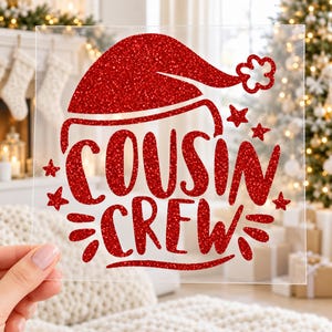 Cousin Crew Christmas Iron On Transfer, Family Shirt Decal