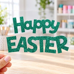 Happy Easter Block Letter Iron On Decal, DIY Shirt Transfer